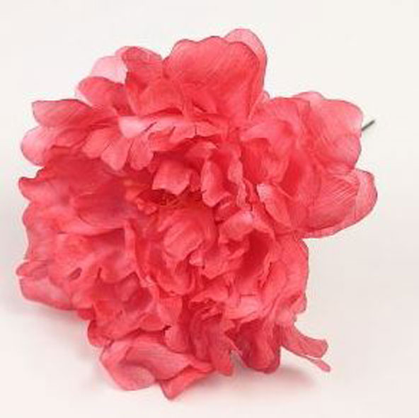 Pivoine Feria. Fleurs de Flamenco. Corail. 11cm